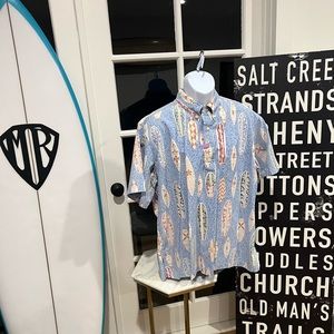 Phil Edwards by Reyn Spooner blue surfboard shirt